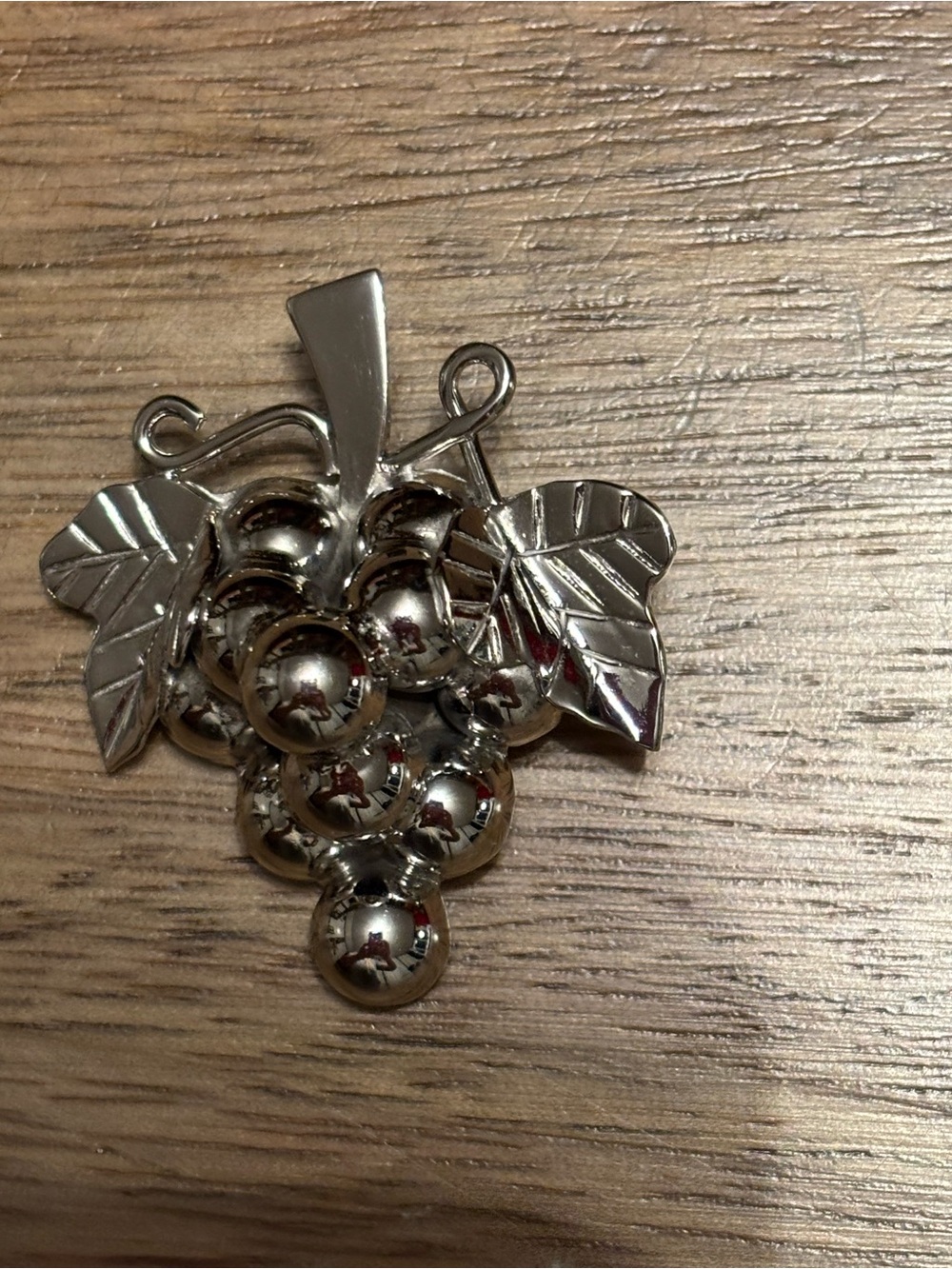 Silver Grape Cluster Pendant Charm
